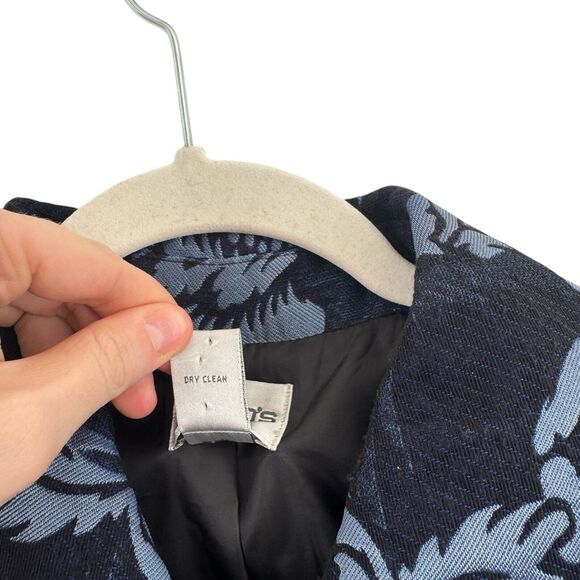 Chicos Blue Floral Embroidered Blazer Jacket Office Boho Preppy Womens 3 US XL - Picture 4 of 5